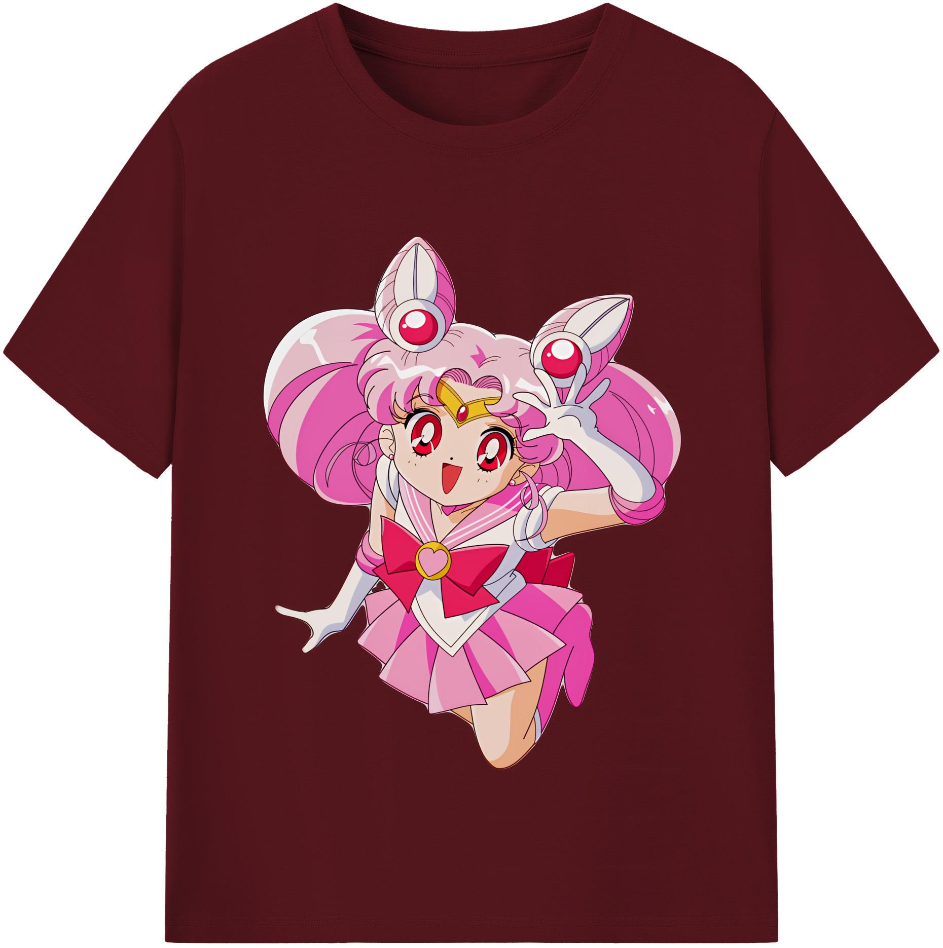 （画像用） 美少女戦士セーラームーン ちびうさ Sailor Moon Chibiusa Tsukino Usagi Small Lady Serenity 綿100％半袖Tシャツ（フロントプリント）